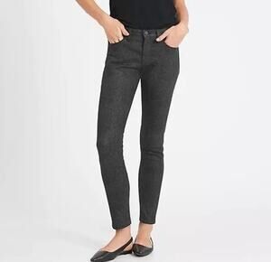 Banana Republic Women's Mid Rise Skinny Snake Print Black Jeans‎ Size 26